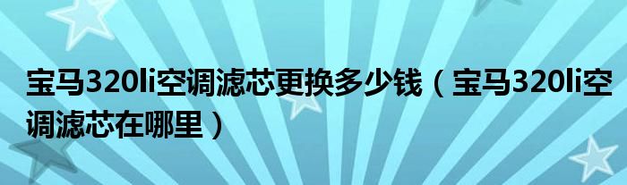 宝马320li空调滤芯更换多少钱（宝马320li空调滤芯在哪里）