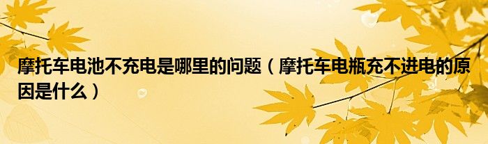 摩托车电池不充电是哪里的问题（摩托车电瓶充不进电的原因是什么）