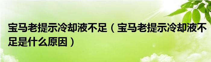 宝马老提示冷却液不足（宝马老提示冷却液不足是什么原因）