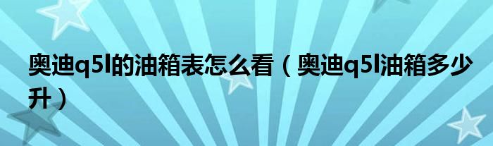 奥迪q5l的油箱表怎么看（奥迪q5l油箱多少升）