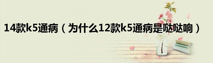 14款k5通病（为什么12款k5通病是哒哒响）