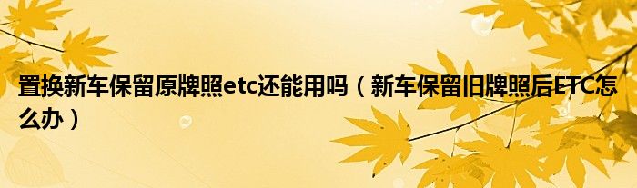 置换新车保留原牌照etc还能用吗（新车保留旧牌照后ETC怎么办）