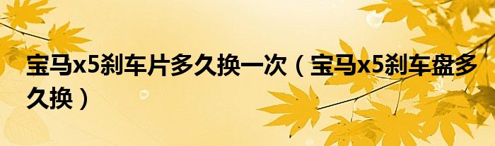 宝马x5刹车片多久换一次（宝马x5刹车盘多久换）