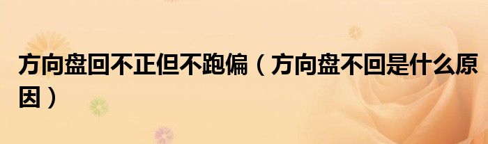 方向盘回不正但不跑偏（方向盘不回是什么原因）