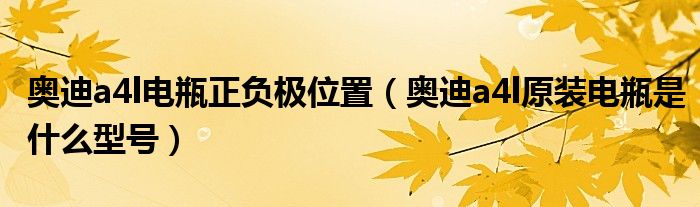 奥迪a4l电瓶正负极位置（奥迪a4l原装电瓶是什么型号）