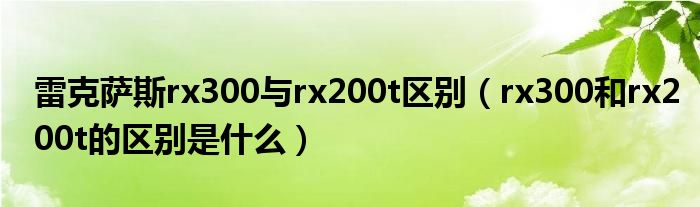 雷克萨斯rx300与rx200t区别（rx300和rx200t的区别是什么）