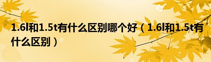 1.6l和1.5t有什么区别哪个好（1.6l和1.5t有什么区别）