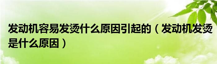 发动机容易发烫什么原因引起的（发动机发烫是什么原因）