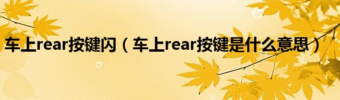 车上rear按键闪（车上rear按键是什么意思）