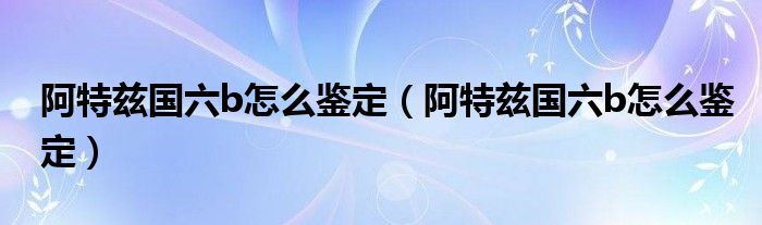 阿特兹国六b怎么鉴定（阿特兹国六b怎么鉴定）