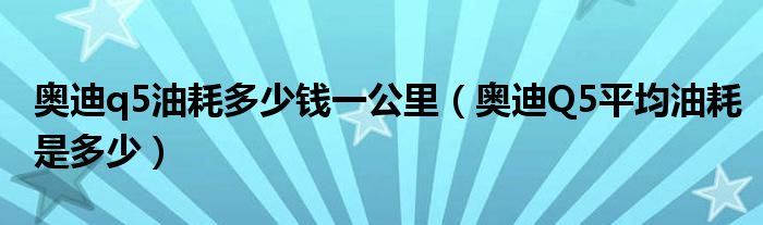 奥迪q5油耗多少钱一公里（奥迪Q5平均油耗是多少）