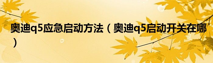 奥迪q5应急启动方法（奥迪q5启动开关在哪）