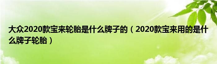 大众2020款宝来轮胎是什么牌子的（2020款宝来用的是什么牌子轮胎）