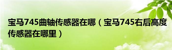 宝马745曲轴传感器在哪（宝马745右后高度传感器在哪里）