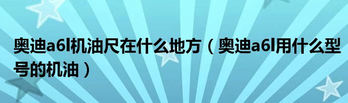 奥迪a6l机油尺在什么地方（奥迪a6l用什么型号的机油）