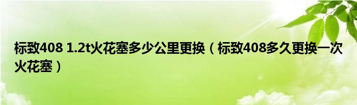 标致408 1.2t火花塞多少公里更换（标致408多久更换一次火花塞）