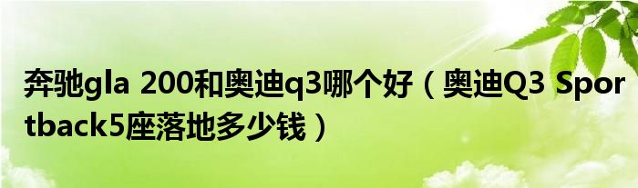 奔驰gla 200和奥迪q3哪个好（奥迪Q3 Sportback5座落地多少钱）