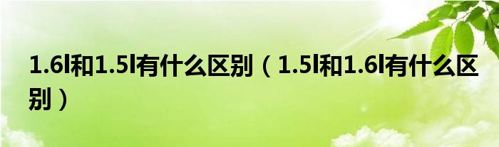 1.6l和1.5l有什么区别（1.5l和1.6l有什么区别）