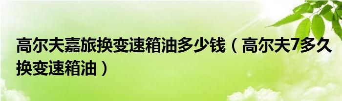 高尔夫嘉旅换变速箱油多少钱（高尔夫7多久换变速箱油）