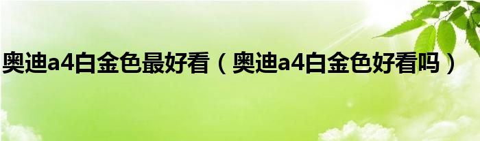 奥迪a4白金色最好看（奥迪a4白金色好看吗）