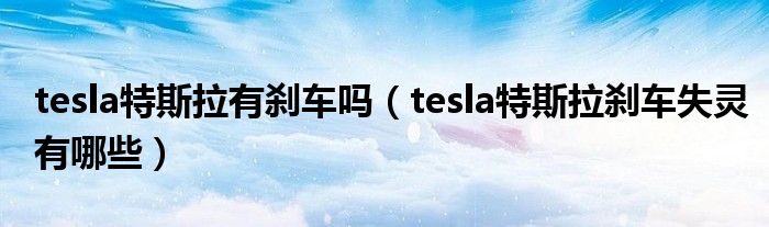 tesla特斯拉有刹车吗（tesla特斯拉刹车失灵有哪些）