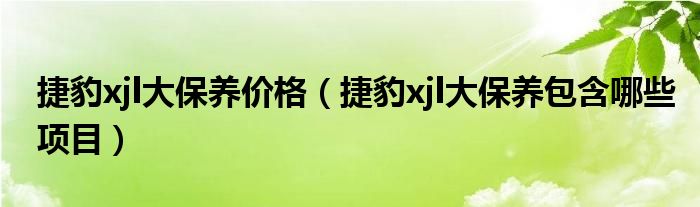 捷豹xjl大保养价格（捷豹xjl大保养包含哪些项目）