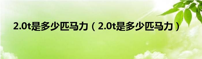 2.0t是多少匹马力（2.0t是多少匹马力）