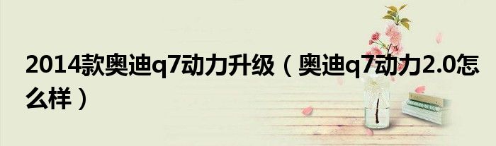 2014款奥迪q7动力升级（奥迪q7动力2.0怎么样）