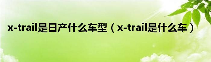 x-trail是日产什么车型（x-trail是什么车）