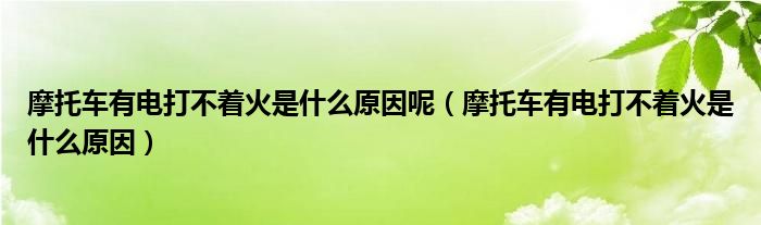 摩托车有电打不着火是什么原因呢（摩托车有电打不着火是什么原因）