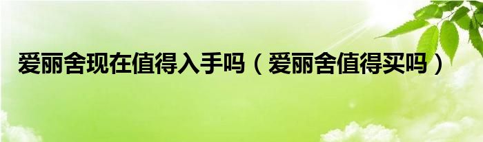 爱丽舍现在值得入手吗（爱丽舍值得买吗）