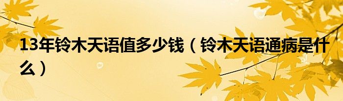 13年铃木天语值多少钱（铃木天语通病是什么）