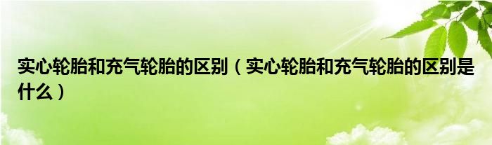 实心轮胎和充气轮胎的区别（实心轮胎和充气轮胎的区别是什么）