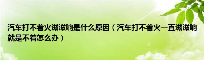 汽车打不着火滋滋响是什么原因（汽车打不着火一直滋滋响就是不着怎么办）