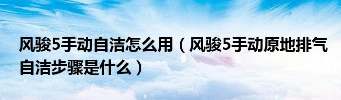 风骏5手动自洁怎么用（风骏5手动原地排气自洁步骤是什么）