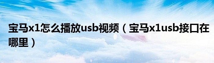 宝马x1怎么播放usb视频（宝马x1usb接口在哪里）