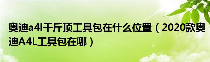 奥迪a4l千斤顶工具包在什么位置（2020款奥迪A4L工具包在哪）