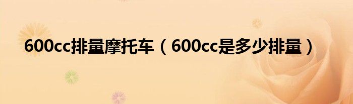 600cc排量摩托车（600cc是多少排量）