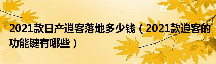 2021款日产逍客落地多少钱（2021款逍客的功能键有哪些）