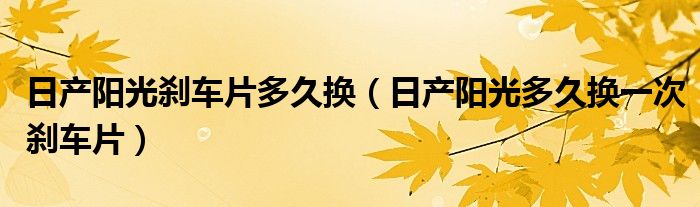 日产阳光刹车片多久换（日产阳光多久换一次刹车片）