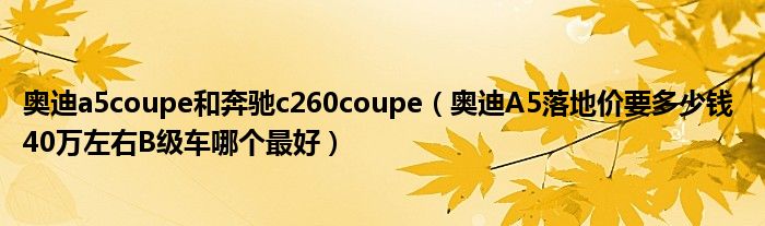 奥迪a5coupe和奔驰c260coupe（奥迪A5落地价要多少钱 40万左右B级车哪个最好）