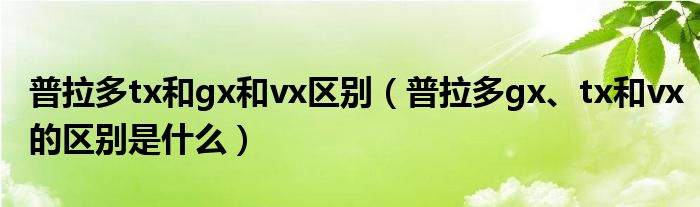 普拉多tx和gx和vx区别（普拉多gx、tx和vx的区别是什么）