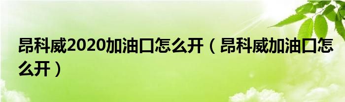 昂科威2020加油口怎么开（昂科威加油口怎么开）