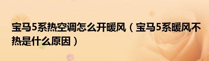 宝马5系热空调怎么开暖风（宝马5系暖风不热是什么原因）