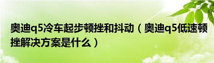 奥迪q5冷车起步顿挫和抖动（奥迪q5低速顿挫解决方案是什么）