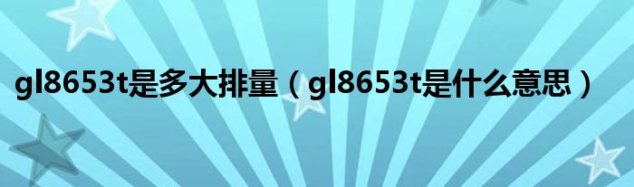 gl8653t是多大排量（gl8653t是什么意思）