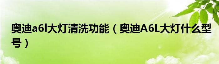 奥迪a6l大灯清洗功能（奥迪A6L大灯什么型号）