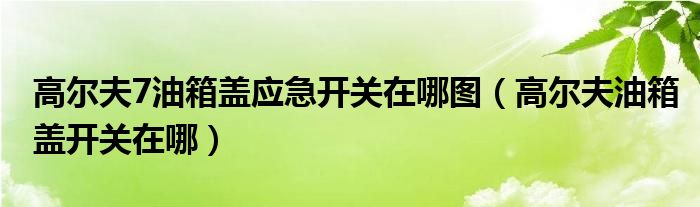 高尔夫7油箱盖应急开关在哪图（高尔夫油箱盖开关在哪）