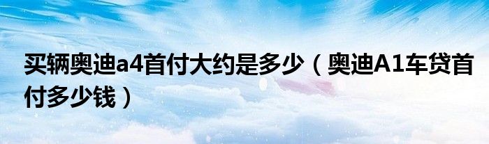 买辆奥迪a4首付大约是多少（奥迪A1车贷首付多少钱）