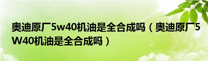 奥迪原厂5w40机油是全合成吗（奥迪原厂5W40机油是全合成吗）